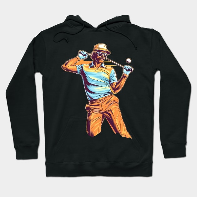 Retro Golfer Hoodie by Hollywood Tees